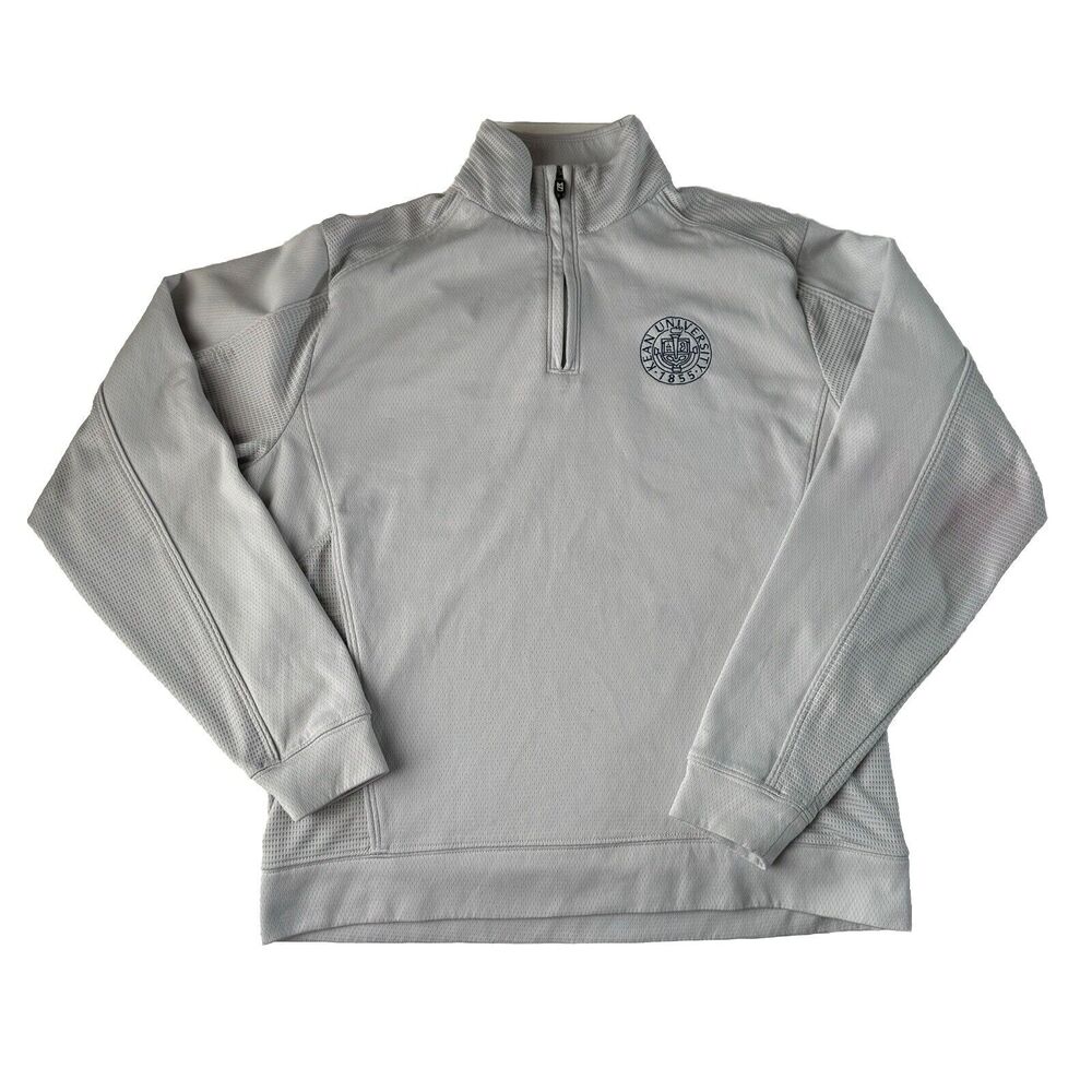 Cutter & Buck Sweatshirt Mens Gray L/S  1/4 Zip CB DryTec Kean University Small